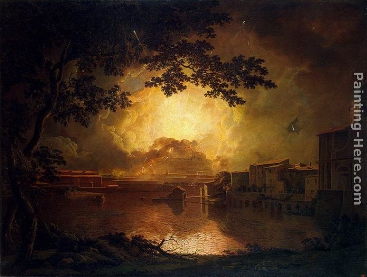 Joseph Wright of Derby Firework Display at the Castel Sant' Angelo in Rome